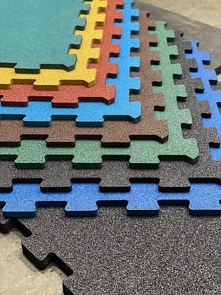 Резиновое покрытие "Спорт Puzzle" — 10 мм